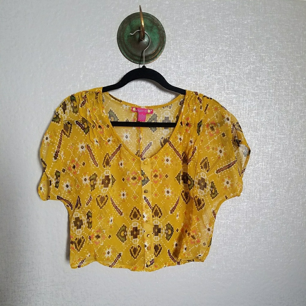 Yellow cropped top